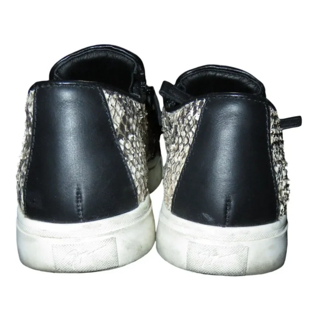 Giuseppe Zanotti Python Embossed Italian Leather Devon Skate Shoes Sneakers 38 o
